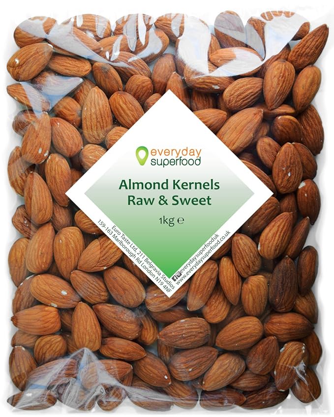 Whole Almond Kernels 1kg Extra Large by Everyday Superfood raw almonds