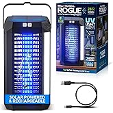 Rogue 2 in 1 Solar Bug Zapper Outdoor and Bug Zapper Indoor Plug in for Mosquito, Fly, Solar Powered & USB-C Rechargeable Camping Lantern, LED Flash Light, High Voltage, Trap Safe for Pets & Kids