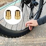 Gunwon 2Pcs Bike Valve Adaptor Brass Presta to Schrader Gold view 4