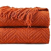 BATTILO HOME Burnt Orange Throw Blanket for Couch, Halloween Throw Blanket for Home Decor, Fall Decorations for Bed, Sofa and Living Room, 50"x60"