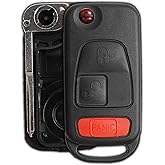 Remote Key Fob Cover Shell Case for 1998-2008 Mercedes-Benz (G750686H) | Replacement for 1998 1999 2000 2001 2002 2003 2004 2005 2006 2007 2008 C230 C280 E320 E300 ML320 (KR55, 267102334) 3-Button