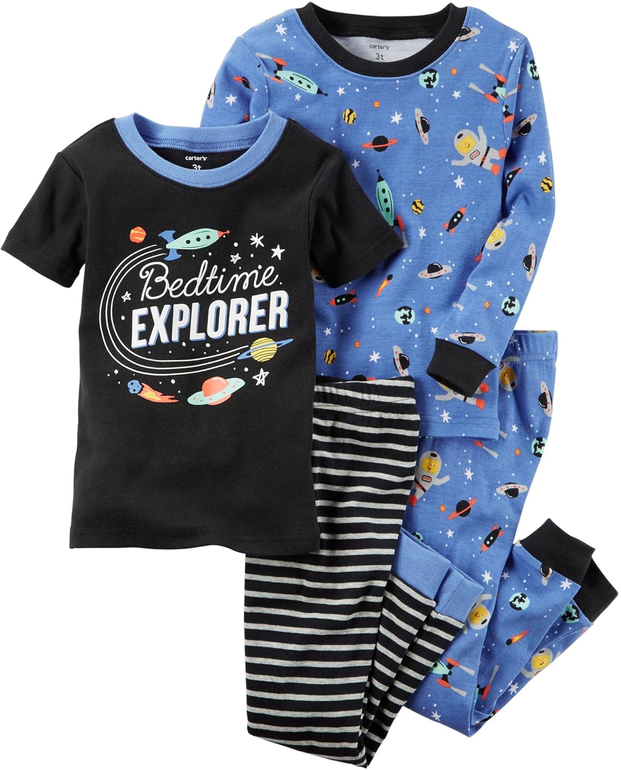 Carters Boys 12M7 4 Piece Space Print Pajama Set Sleepwear & Robes Baby