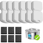 UMOCUOY Cat Water Fountain Filter Replacement: 6 PCS Carbon &amp; Sponges | Compatible with UMOCUOY/GIOTOHUN/HOOISE/ATMZIQXR/IHOUONE 74oz/88oz/108oz Stainless Steel Cat Fountains