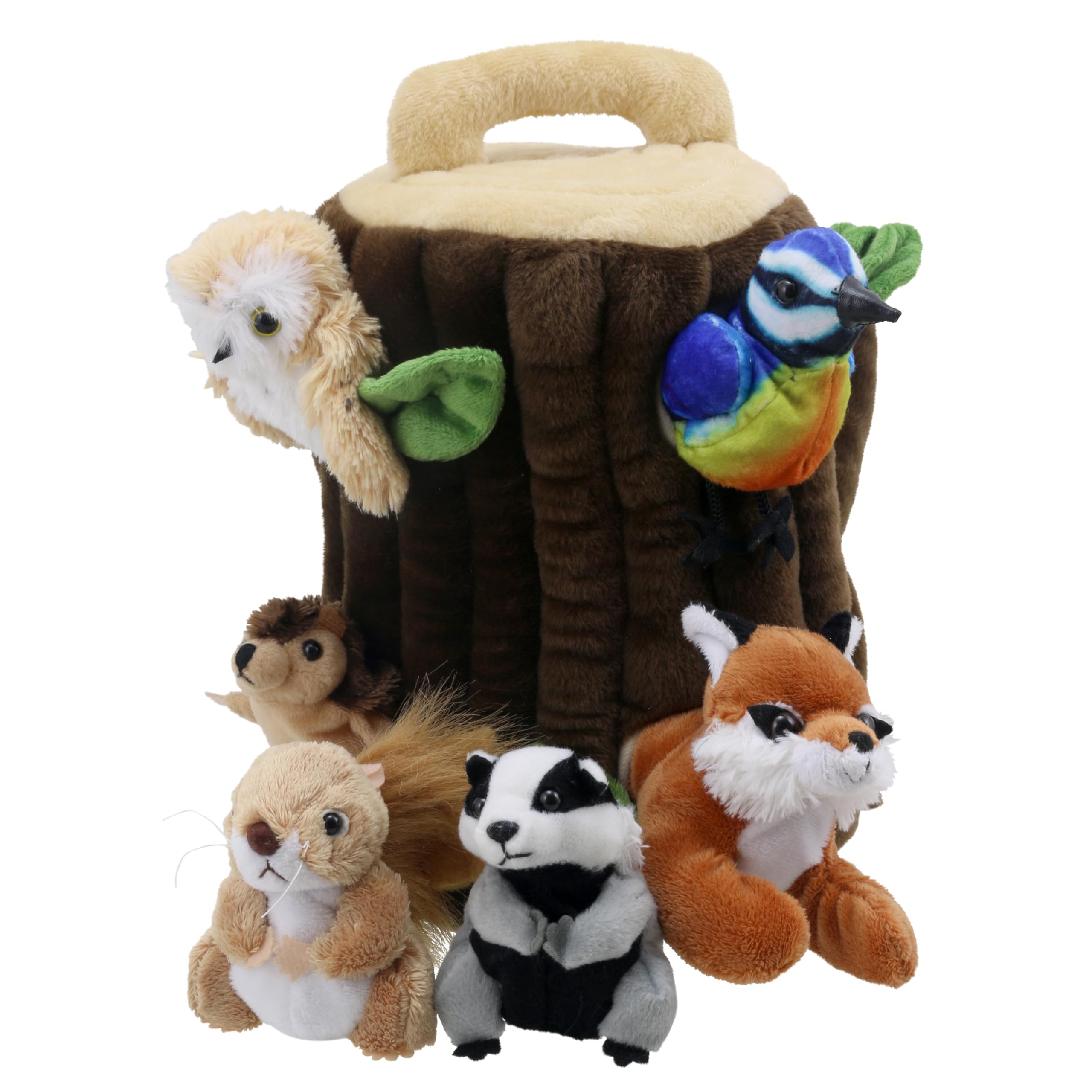 The Puppet Company Hideaway Tree House – Soft Plush Finger Puppets for Toddlers and Babies – Interactive Toy Set for Storytelling, Learning, Imagination, Roleplay and Fun Games