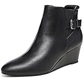 DREAM PAIRS Women's Wedge Ankle Boots Fall Low Heel Short Booties Shoes