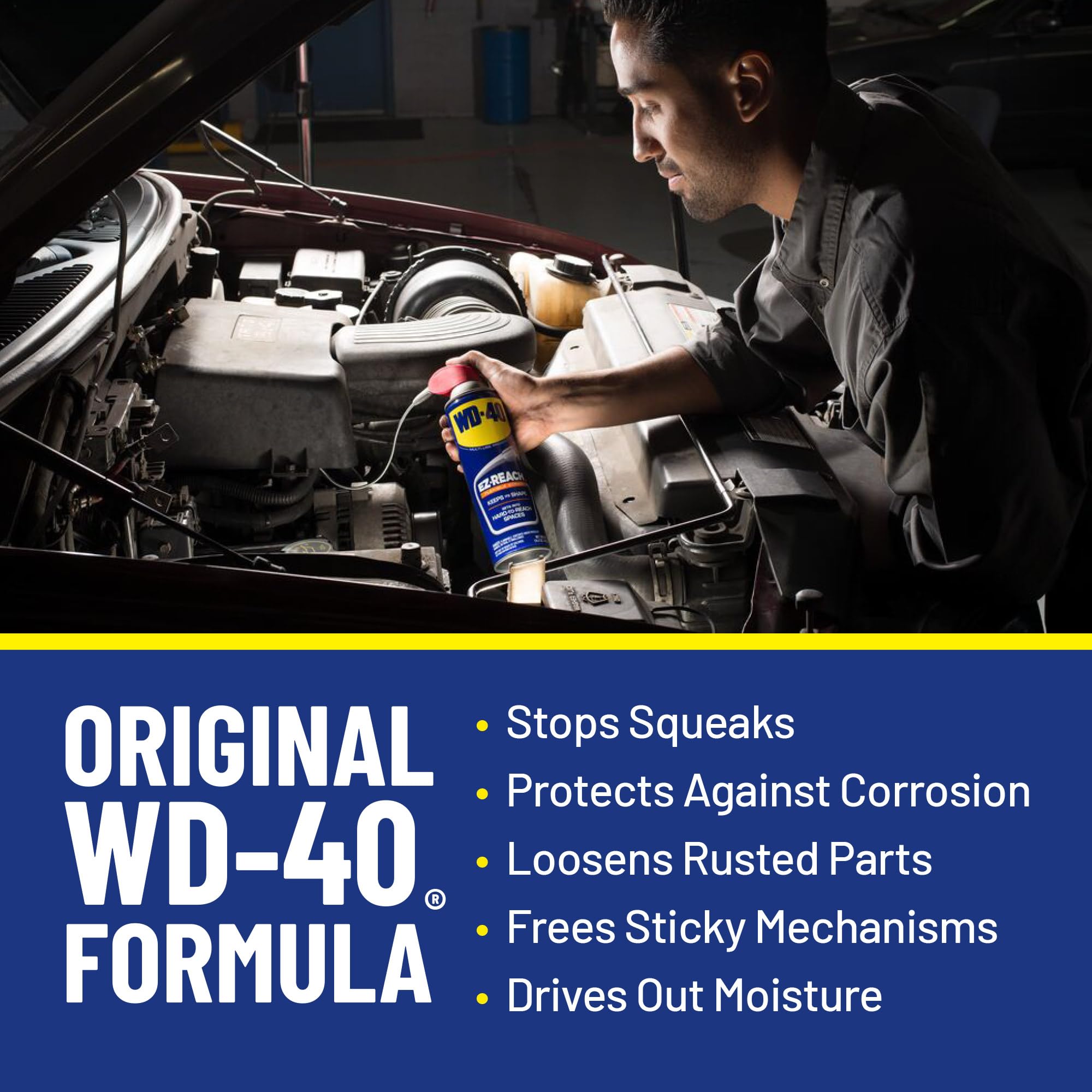WD-40 Multi-Use Product Featuring an 8-inch Flexible Straw EZ-Reach to Help You Get to Hard to Reach Spaces to Save Time on Jobs, for Lubricating, Penetrating & Preventing Rust, 14.4 oz Spray Can