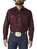 Wrangler Men's Big & Tall Western Work Shirt Firm Finish, Red Oxide 4X