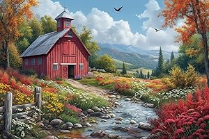 Moohue Stamped Cross Stitch Kits for Adults 14 Count Printed Cross Stitch Kits for Beginners Beautiful Scenery Cross Stitch Patterns Needlepoint kit (Beautiful Scenery)