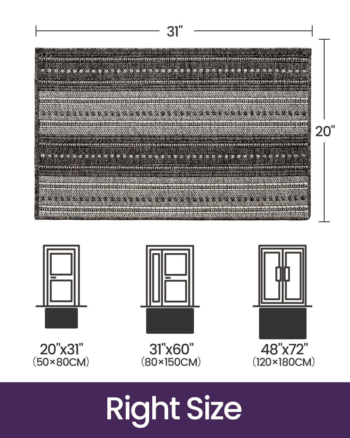Condition photo showing New/Like New for dexi dirt trapper door mat, 20x31 washable doormat, dirt resistant and absorbent, easy clean low-pro