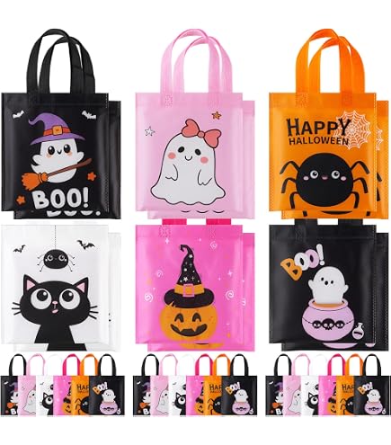 Halloween Treat Bags - 24pcs Halloween Paper Treat Bags With Stickers, Halloween Candy Bags...
