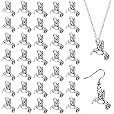 AUEAR, 100 Pack Antique Silver Small Hummingbird Charms Tiny Bird Pendant Bulk for Jewelry Making Bracelets Necklace Earrings Craft DIY