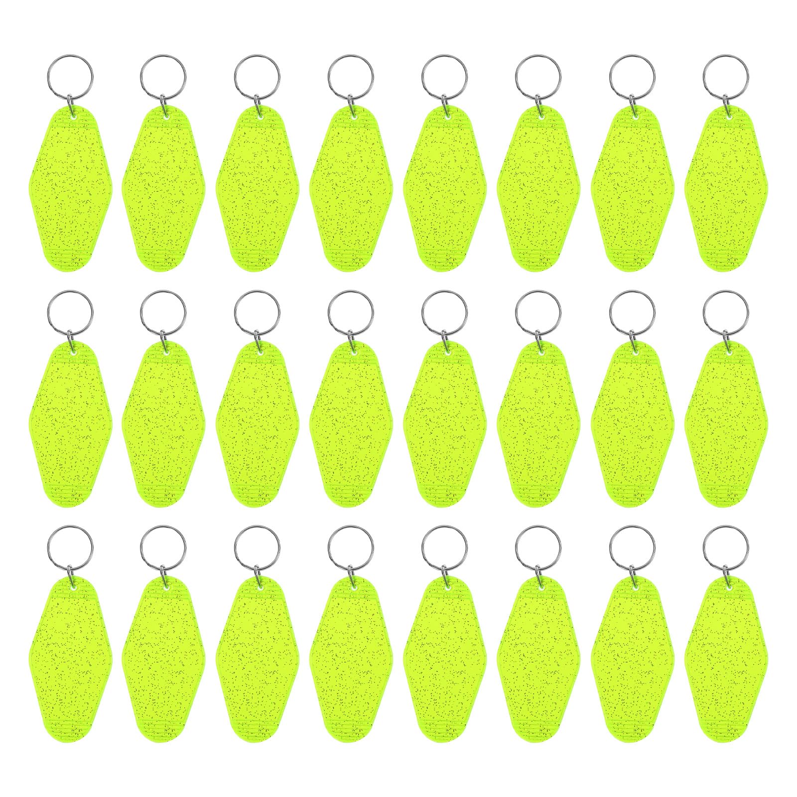 PATIKIL Vintage Motel Keychain, 24 Pack Blank Hotel Keychains Rhombus Retro Key Tag for DIY Crafts Ornament Backpack Luggage Labels Tags, Clear Green with Spots — image 1