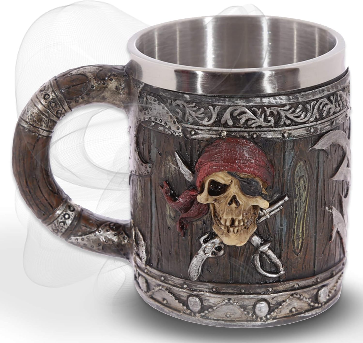 mtb more energy Jarra Hells Grog - Imitación a Madera con un cráneo del Pirata - bucaneros fantasía fantástico Caribe