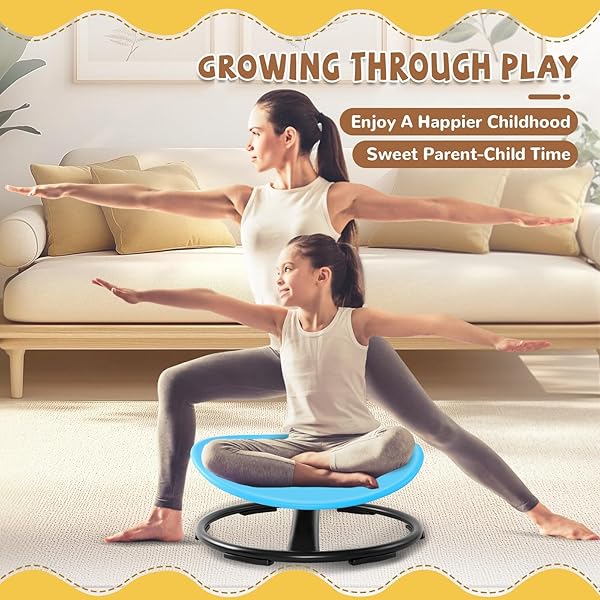 ZHENX SPINNING CHAIR FOR AUTISTIC KIDS (AGES 3-18) – 220LBS CAPACITY SENSORY SWIVEL SEAT – SENSORY TOY FOR TEENS WITH ADHD/AUTISM – SIT AND SPIN CALMING GIFT TO IMPROVE FOCUS & BODY BALANCE (BLUE)