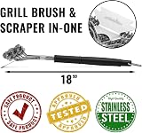 Grillaholics Bristle Free BBQ Brush – Safe Grill Cleaning No Metal Bristles view 3