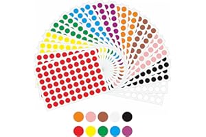 Hybsk 1400pcs Color Coding Dot Labels 10mm 20 Sheets Assort Colors Round Coding Dot Stickers for Envelopes Paper Scrapbook -1