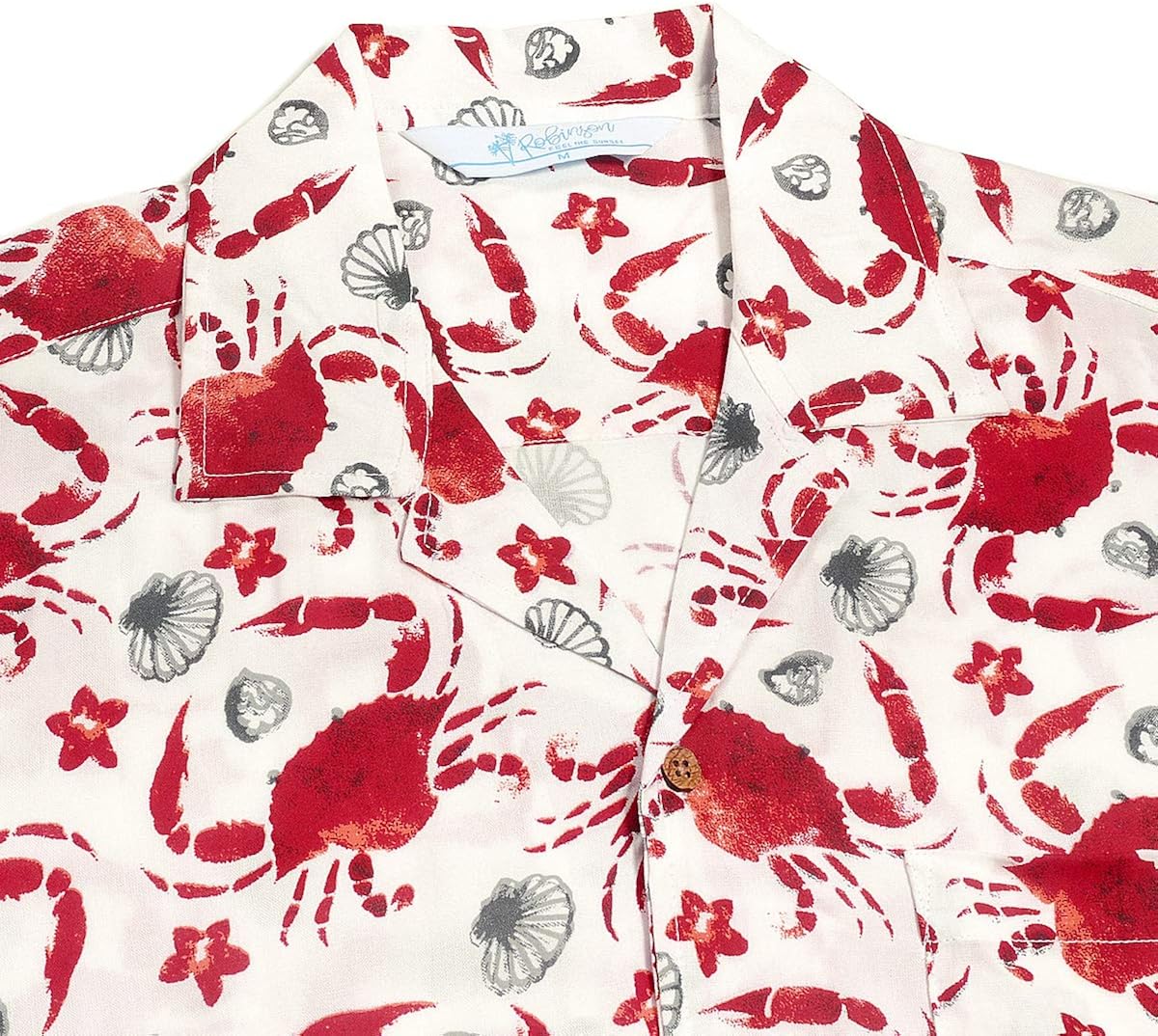 Amazon メンズ用 アロハシャツ カニ 蟹 ホタテ ホワイト 1606 M シャツ 通販