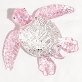 Movdyka Crystal Pink Sea Turtle Figurine Art Decor Gifts for Women | Sea Turtles Statue Blown Glass Animal Sculpture Collection Figurine Home Decor Paperweight Birthday Present for Best Friends