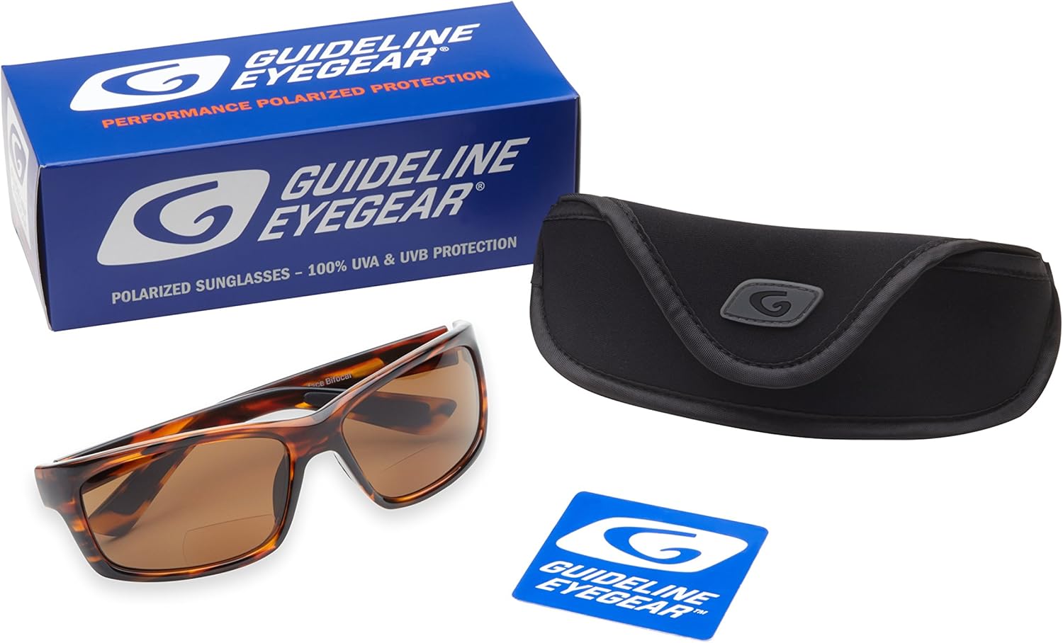 Guideline Eyegear Surface Polarized Bifocal Sunglasses with Freestone Brown Lens