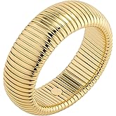 CONRAN KREMIX Gold Chunky Bangle Waterproof Bracelets for Women 14K Real Gold Filled Stainless Steel Bracelet Non Tarnish Tre