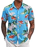 COOFANDY Men Beach Shirts Linen Button Up Shirts