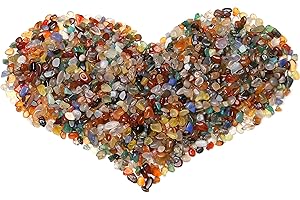 MAIBAOTA Natural Multicolor Agate Crystal Chips Bulk Small Tumbled Stones Crushed Crystal Quartz Pieces Decorative Stones for Vase Filler, Bottles, Crafts