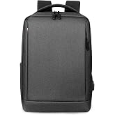 FANDARE Laptop Backpack Business Daypacks Travel Large Backpack with USB charging port Bag fits 15.6 Inch Laptop Bookbag for Men Waterproof Rucksack Dark Gray A