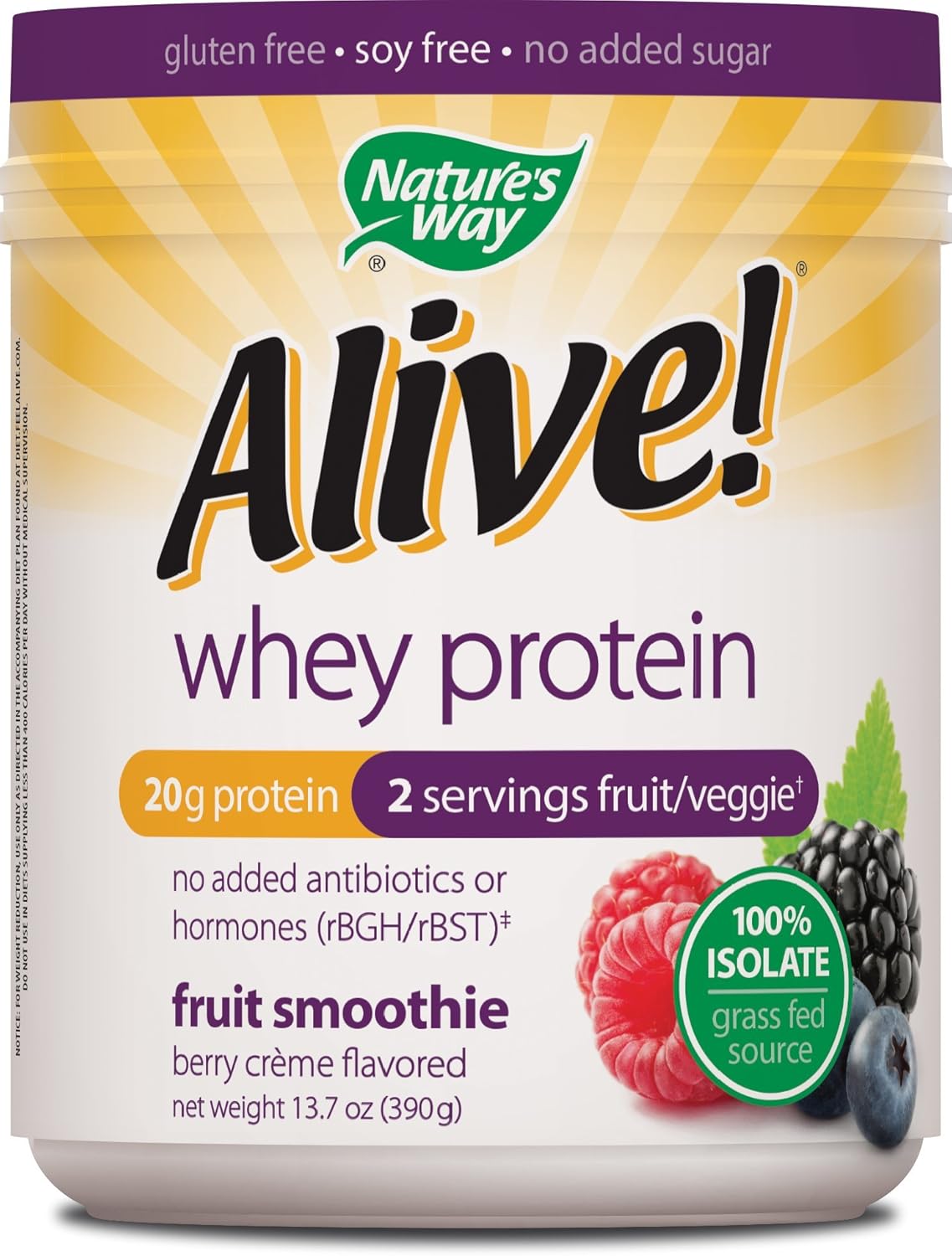 Nature's Way Alive! Whey Protein Fruit Smoothie Gluten Free