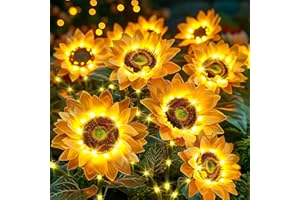 NESSTU Sunflower Solar Lights Outdoor Decor: 3-Pack Artificial LED Solar Garden Lights with 3 Blooms Each - Waterproof Flower Lights for Pathways Patio Yard Walkway Decorations - Gardening Gifts for Mom 2025