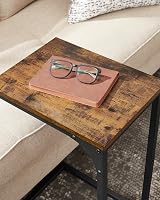 VASAGLE Side Table C-Shaped End Table 30x40 cm Rustic Brown Black LET350B01 view 6