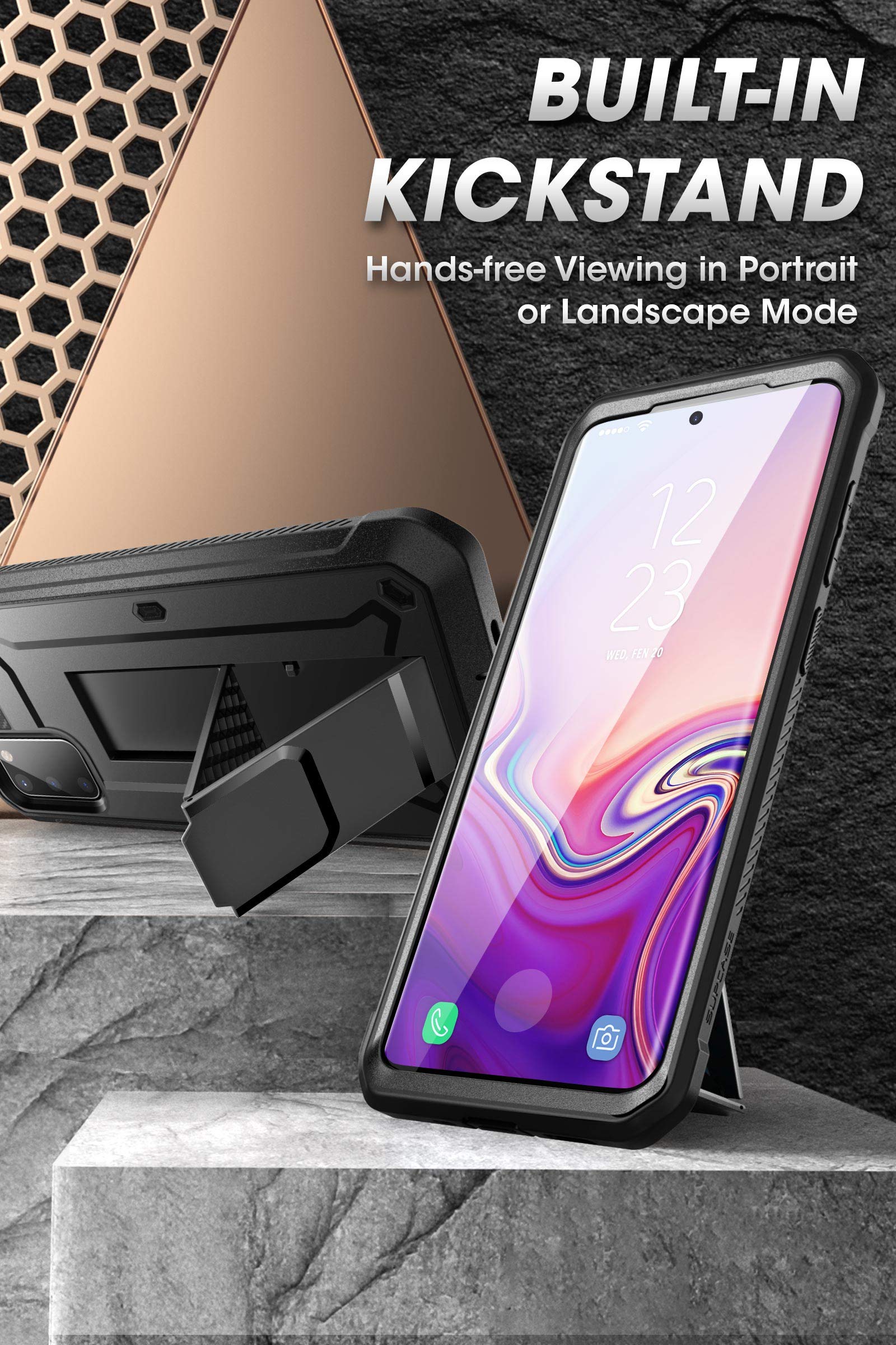 SUPCASE Samsung Galaxy S20 FE 5G Case (Unicorn Beetle Pro) | with Screen Protector | Built-in Stand & Belt-Clip | Heavy Duty Full-Body Rugged Protective | Black