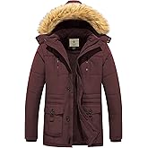WenVen Men's Hooded Warm Coat Winter Parka Jacket