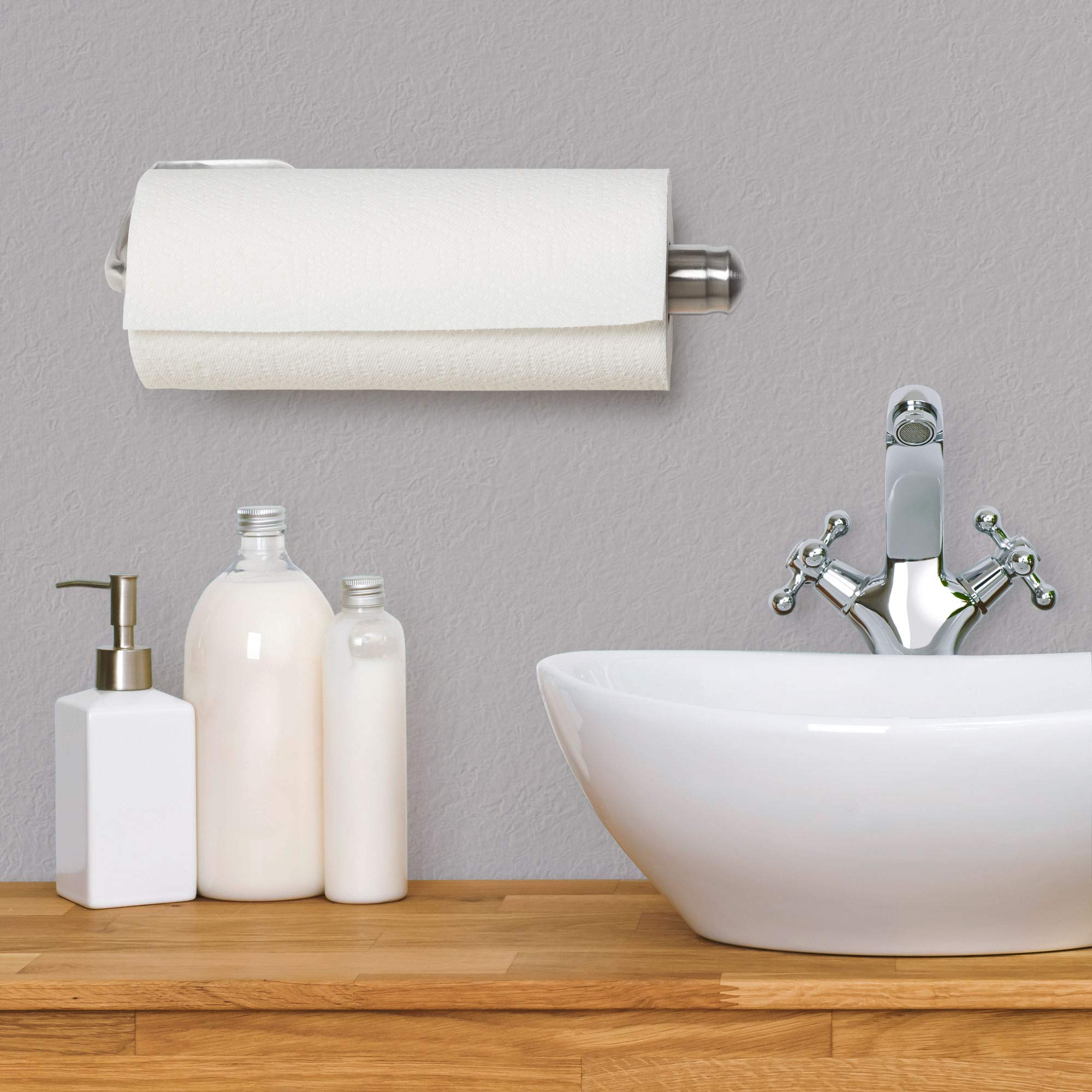 (Stainless Steel) - Kamenstein Perfect Tear Wall Mount Paper Towel Holder, Stainless Steel