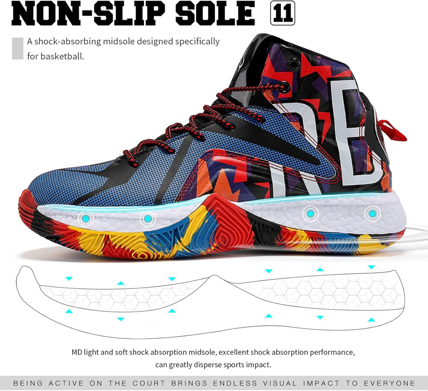  | ASHION Big/Youth Kids' Cool Basketball Shoe Sports Trainers | Basketball