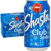 Shasta Club Soda | 12-Pack of 12oz Cans | Crisp &amp; Clean Carbonated Mixer | No Sugar, No Caffeine | Perfect for Cocktails or Sipping Straight