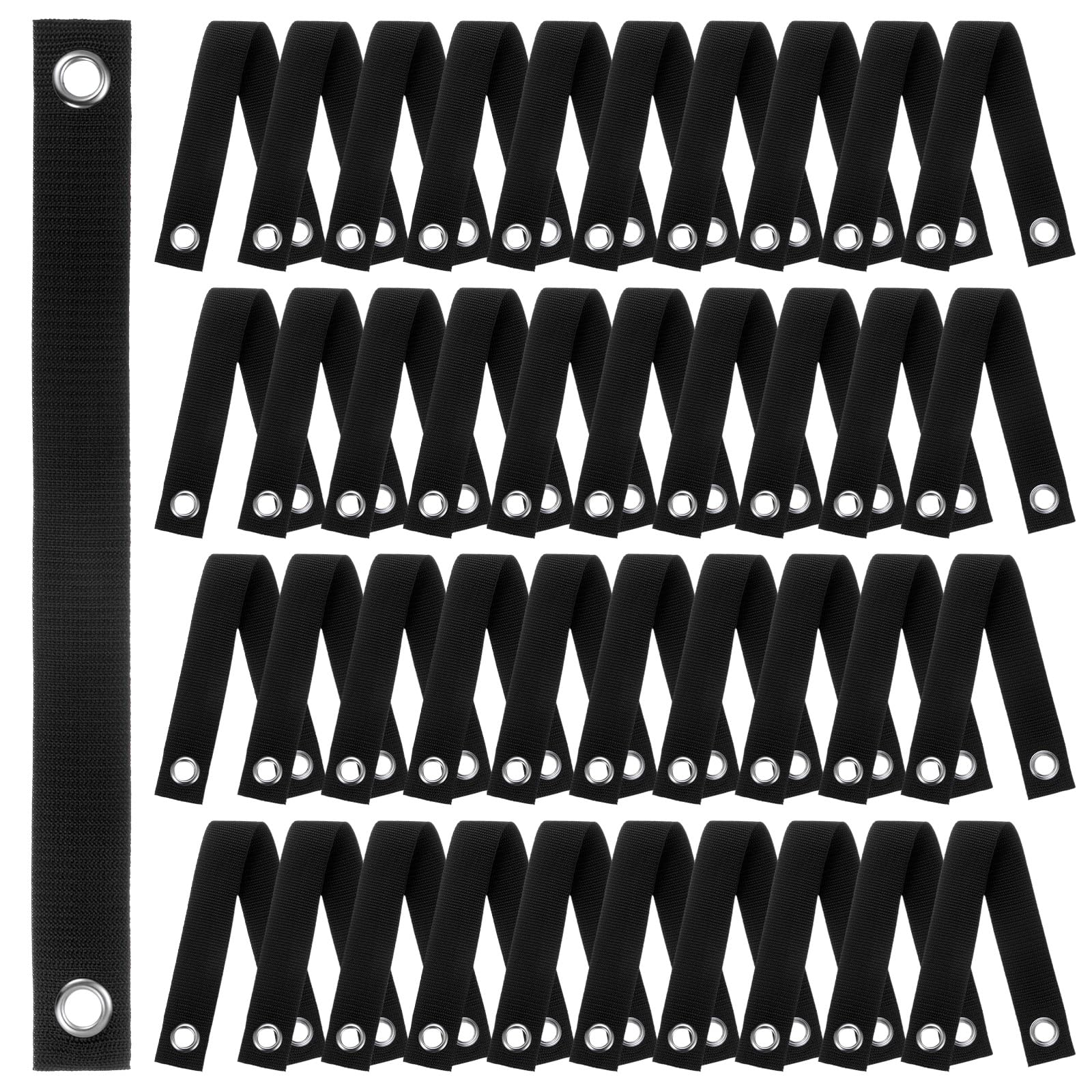 M METERXITY 40-Pack Tree Straps for Staking,1.5 Inch x 15.7 Inch Tree Support Straps Nylon Tree Strap for Leaning Tree Protection/Plant Support, Straightening[Black]