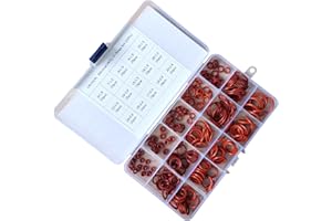 Ofowin [225 Pcs] Silicone O-Rings Kit, Red Metric VMQ Sealing Gasket Assortment Set for Cup Lids, Coffee Maker, Brewing Fitting, Washer, Filter, Pump, Plumbing, Hose, Gauge, Auto, Machine