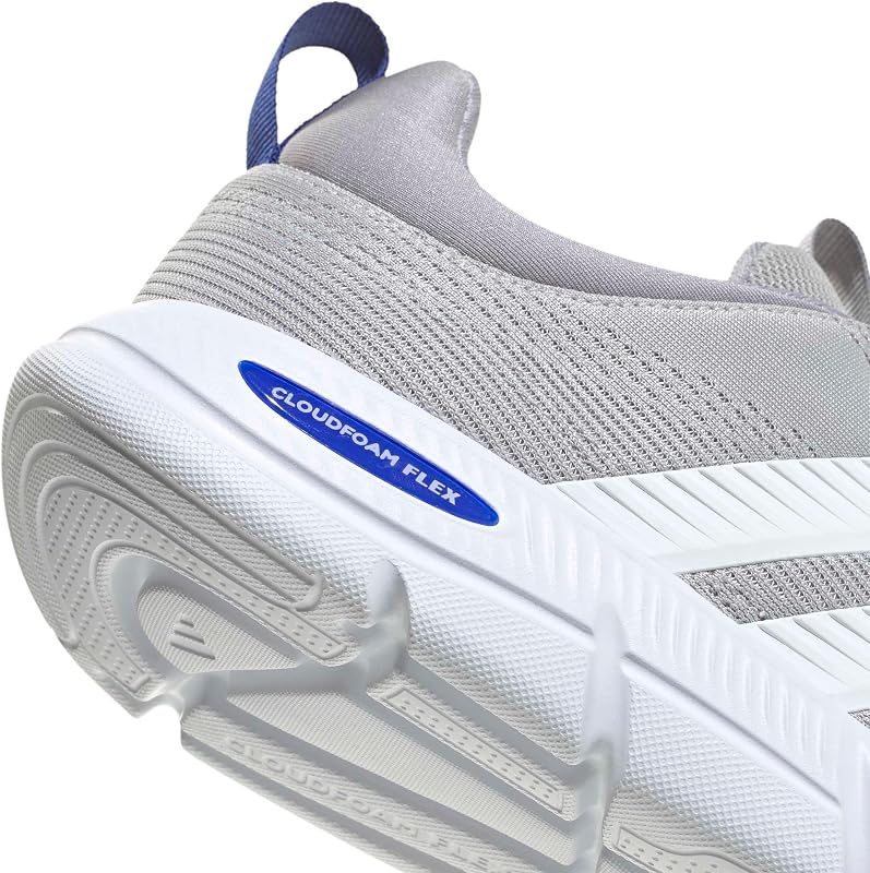 Herren Cloudfoam Flex Elastic Laces Shoes, Grey Two/FTWR White/Glory Grey, 42 EU