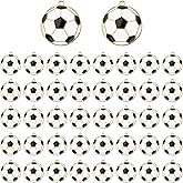 Framendino, 50 Pack Metal Enamel Soccer Ball Pendant Charms Football Sports Charm Connector for Necklace Bracelet Earrings Keychains Jewelry Making DIY Crafts