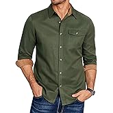 COOFANDY Men's Flannel Long Sleeve Button Down Casual Plaid Shirt With Pocket