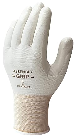 【クリックで詳細表示】ショーワグローブ 【10双パック】簡易包装 組立グリップ グレー Lサイズ 10双