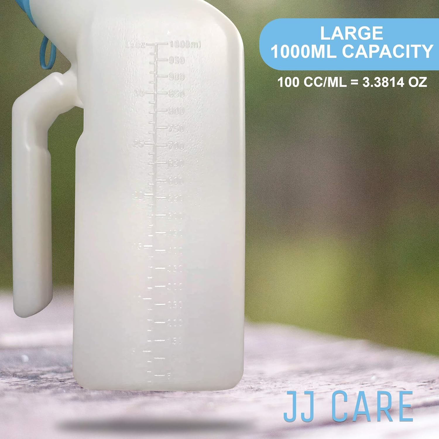 Glow in The Dark - Urinals for Men 1000ml (3 Pack) with Spill Proof Screw Cap Lid, Plastic Pee Bottles for Men, Male Urinals, Pee Container Men, Portable Urinal Bottle for Car, Elderly & Incontinence: Health & Personal Care