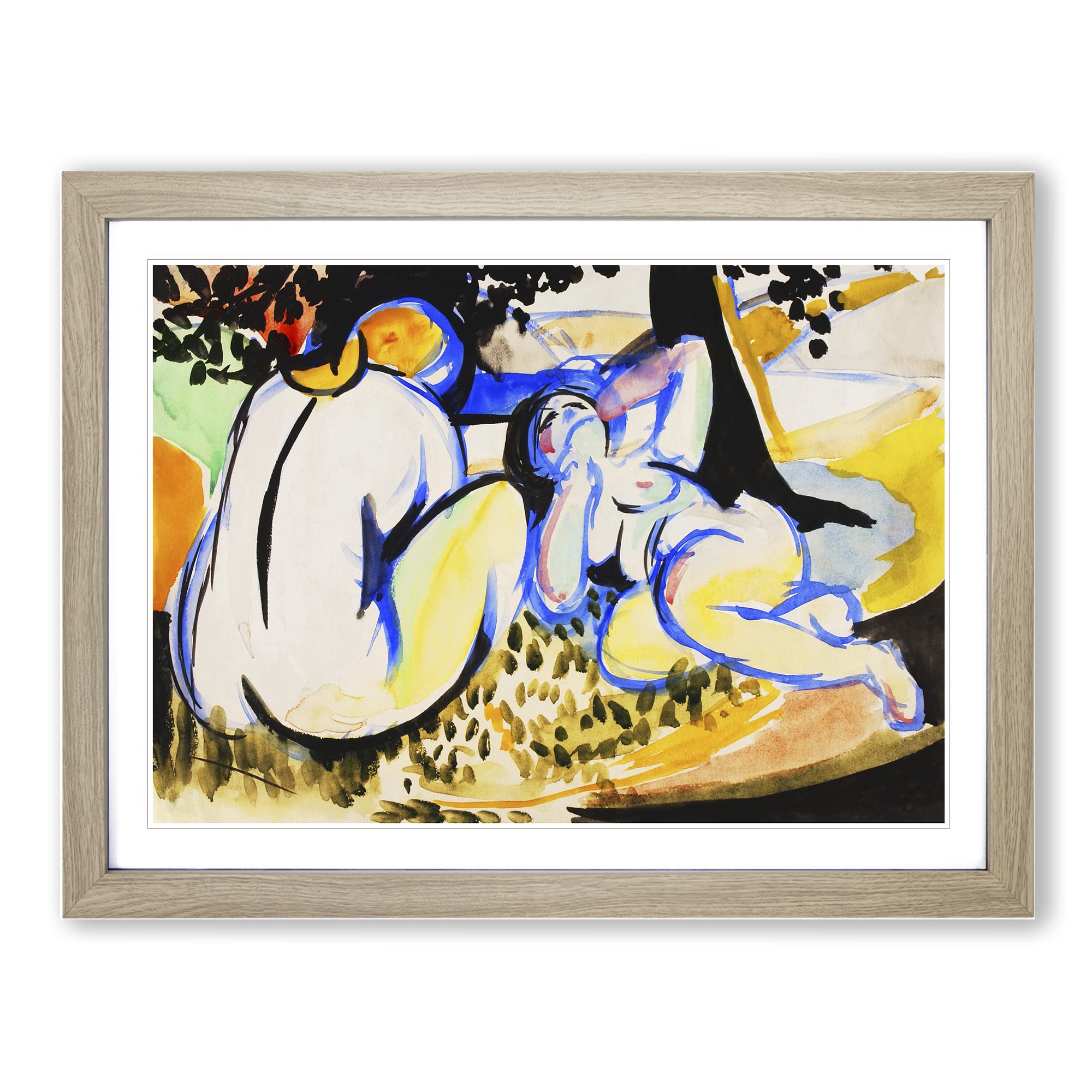 Nudes By Henry Lyman Sayen Classic Painting Framed Print | A3 Oak Framed Wall Art | Ready to Hang | Classic Historical Picture | Living Room Bedroom Lounge Office