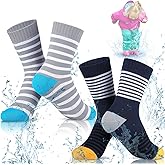 Geyoga 2 Pairs Waterproof Socks for Kids Girls Boys Breathable Skiing Hiking Socks for Travel Camping Wading