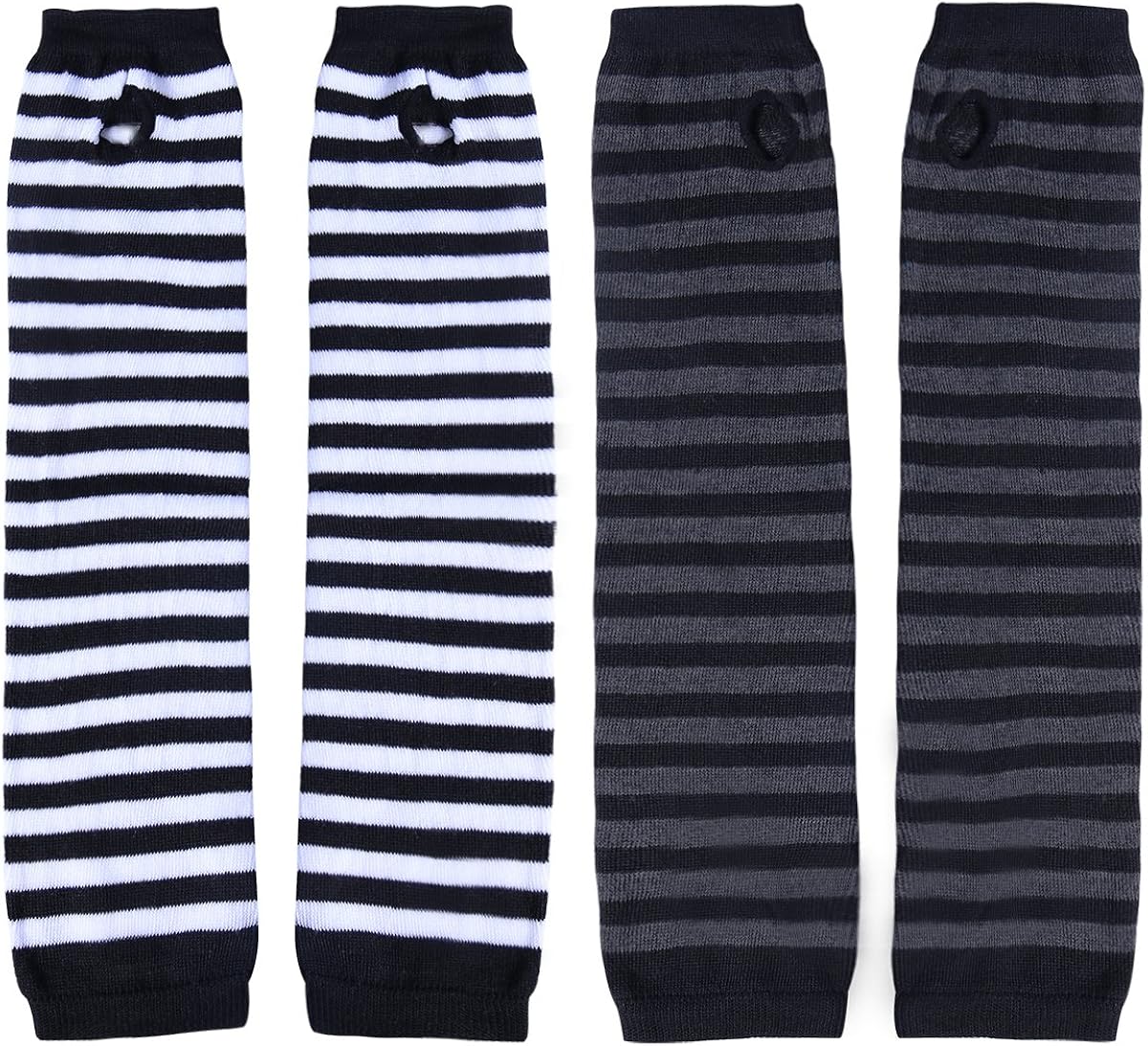 Amandir 2-4 Pairs Long Fingerless Gloves for Women Arm Warmers Knit Thumbhole Stretchy Gloves(Style 2) at  Women’s Clothing store