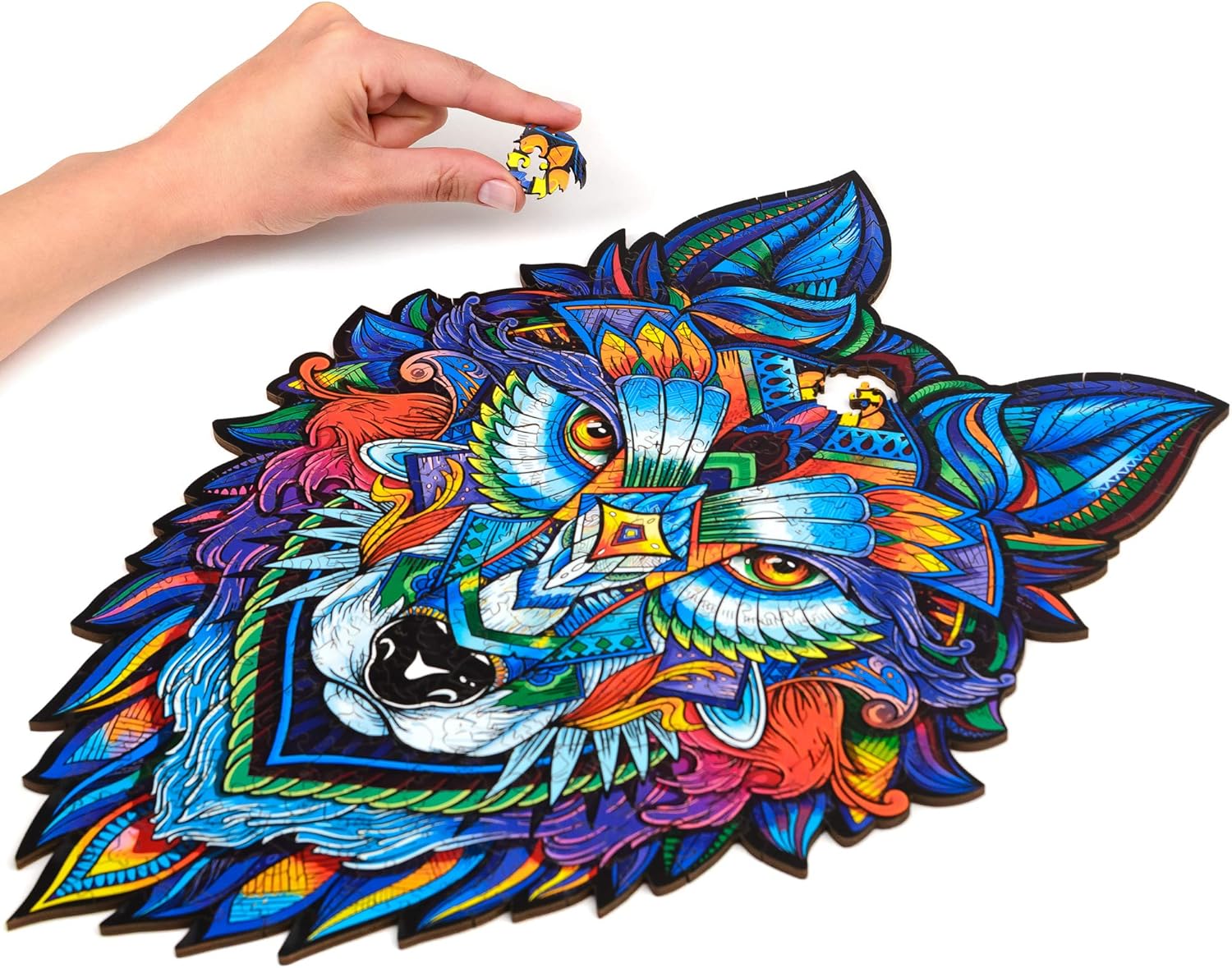 unidragon wooden jigsaw puzzle majestic wolf