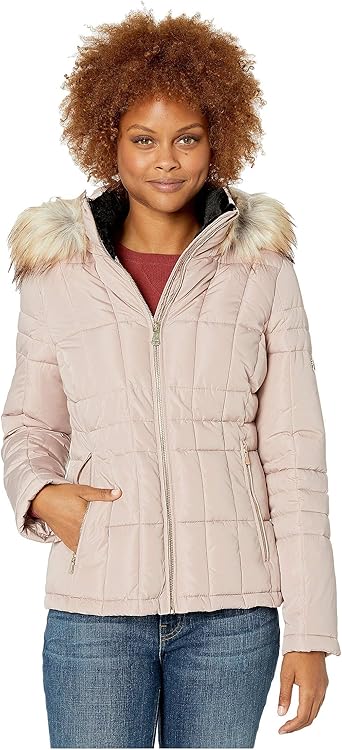 calvin klein faux fur short jacket