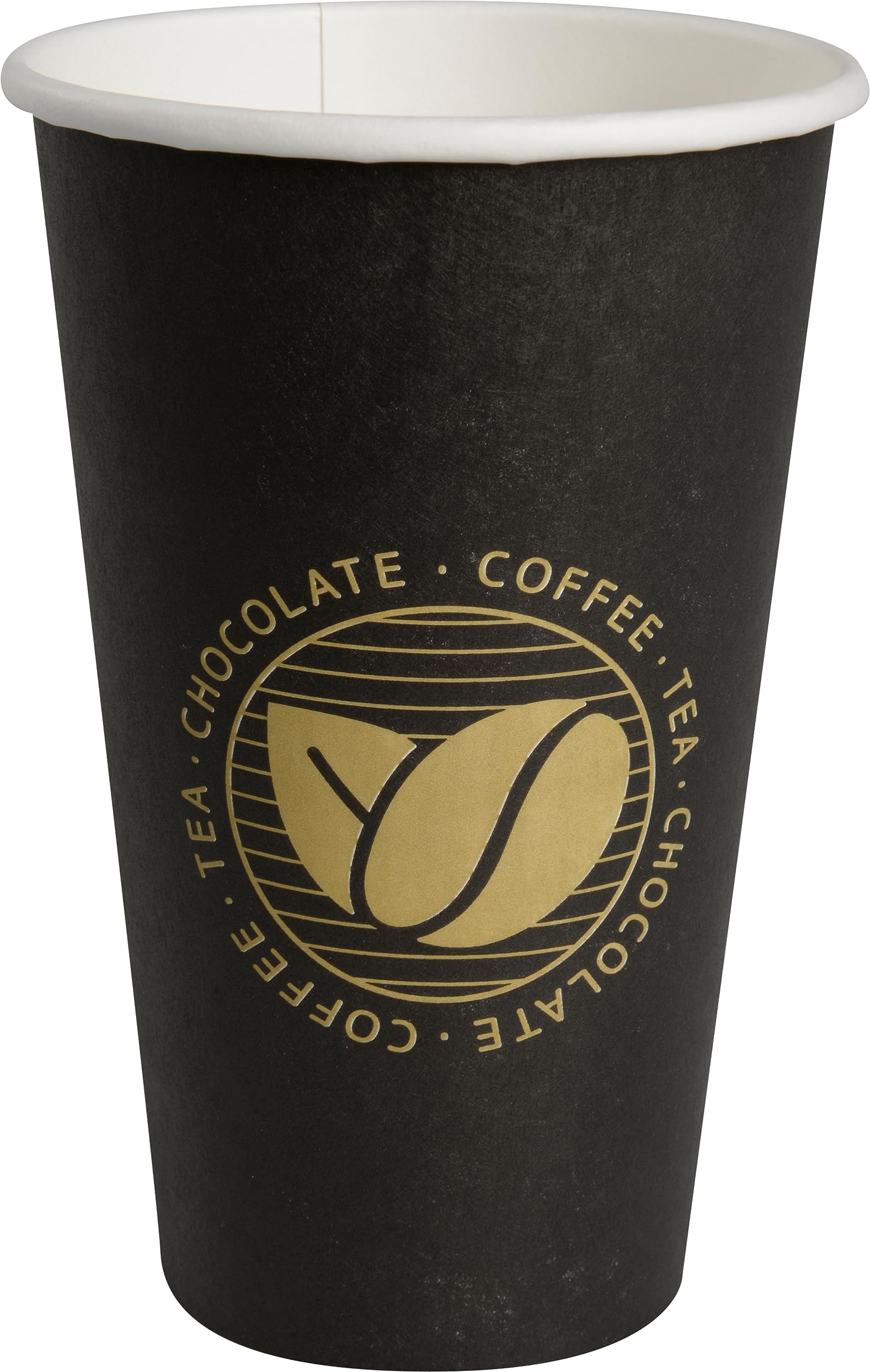 ABENA Gastro-Line Disposable Hot Cup for Coffee, Tea & Other Hot Beverages, 100% Compostable Design For Eco-Labelled Consumers, Keeping Your Coffee Warm On-The-Go - Black 48 cl