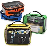 Trunab 4 Pcs First Aid Bag Empty Medical Pouch Color Coded Clear Zippered Pouches for Organizing Emergency Kits, Medicine, for Home Outdoor Car Supplies (Bag Only)