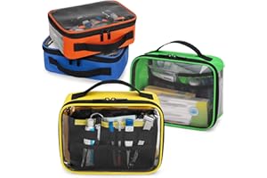 Trunab 4 Pcs First Aid Bag Empty Medical Pouch Color Coded Clear Zippered Pouches for Organizing Emergency Kits, Medicine, fo